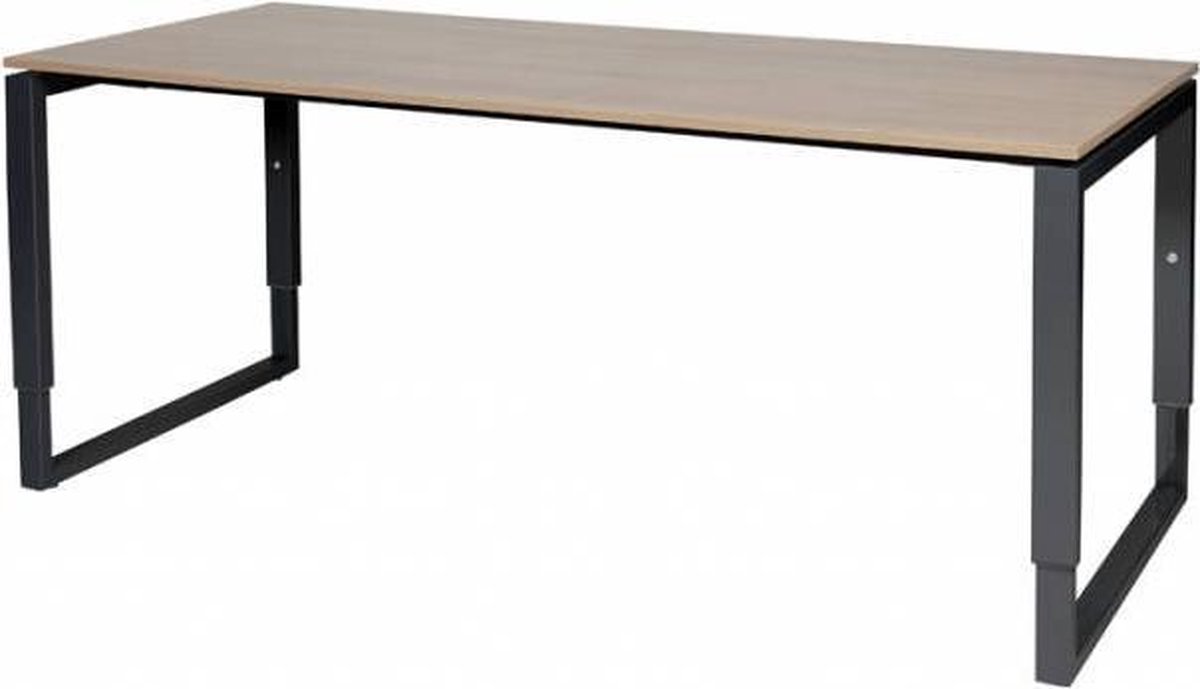 Verstelbaar Bureau - Plus 180x80 Havana Kersen - zwart frame