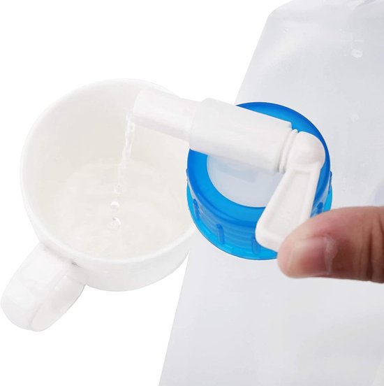 10L Premium draagbare opvouwbare sportwatercontainer met kraan, BPA-vrije wateropslagkan, opvouwbare waterfles voor kamperen in de buitenlucht, reizen, wandelen en noodoverlevingskit — afbeelding 3