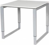 Verstelbaar Bureau - Domino Plus 80x80 wit - alu frame