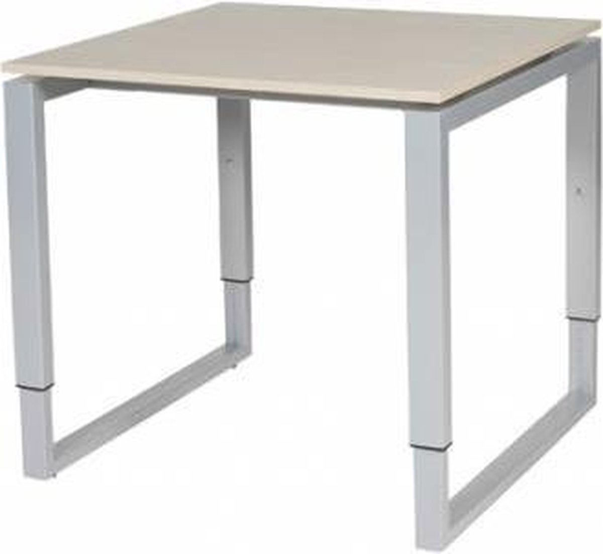 Schaffenburg Verstelbaar Bureau - Domino Plus 80x80 Eiken - alu frame Aluminium (RAL9006)/Lindberg eiken