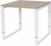 Verstelbaar Bureau - Domino Plus 80x80 Havana Kersen - wit frame