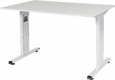 Schaffenburg Linesto Plus | Handmatig verstelbaar bureau | 120x80 cm | Wit blad | Wit frame