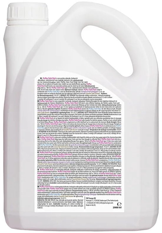 ProPlus toiletvloeistof - 2L - Spoelwatertanktoevoeging - Draagbaar Toilet - Chemisch Toilet - Campingaccessoires - Roze van ProPlus — afbeelding 3