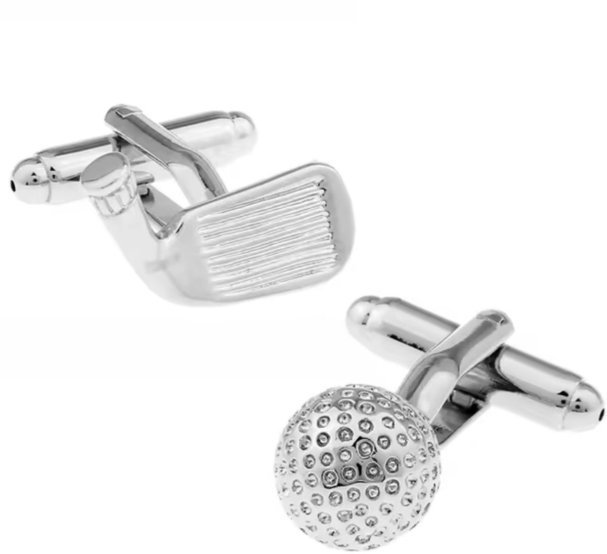 SportPresent® - Manchetknopen - Golf - ijzer - Putter - Golfbal - Golfclub - Sieraden - Manchetknopen - Put - Overhemd - Smoking - Manchet - Kado - Sport - Teamkado - Sportsieraad