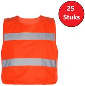 Toptools Veiligheidsvesten - 25 hesjes voor kinderen 3-12 jaar - oranje