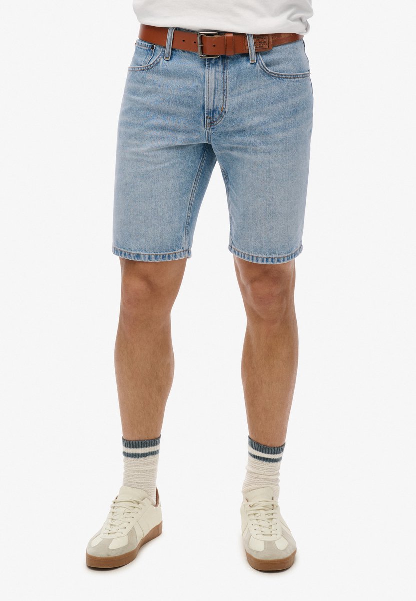 Superdry Vintage Straight Shorts Heren Jeans shorts Blauw