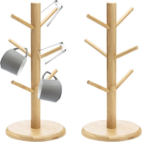 VAVPUP Brezelstandaard, 2 stuks, hout, 6-armige pretzelhouder in