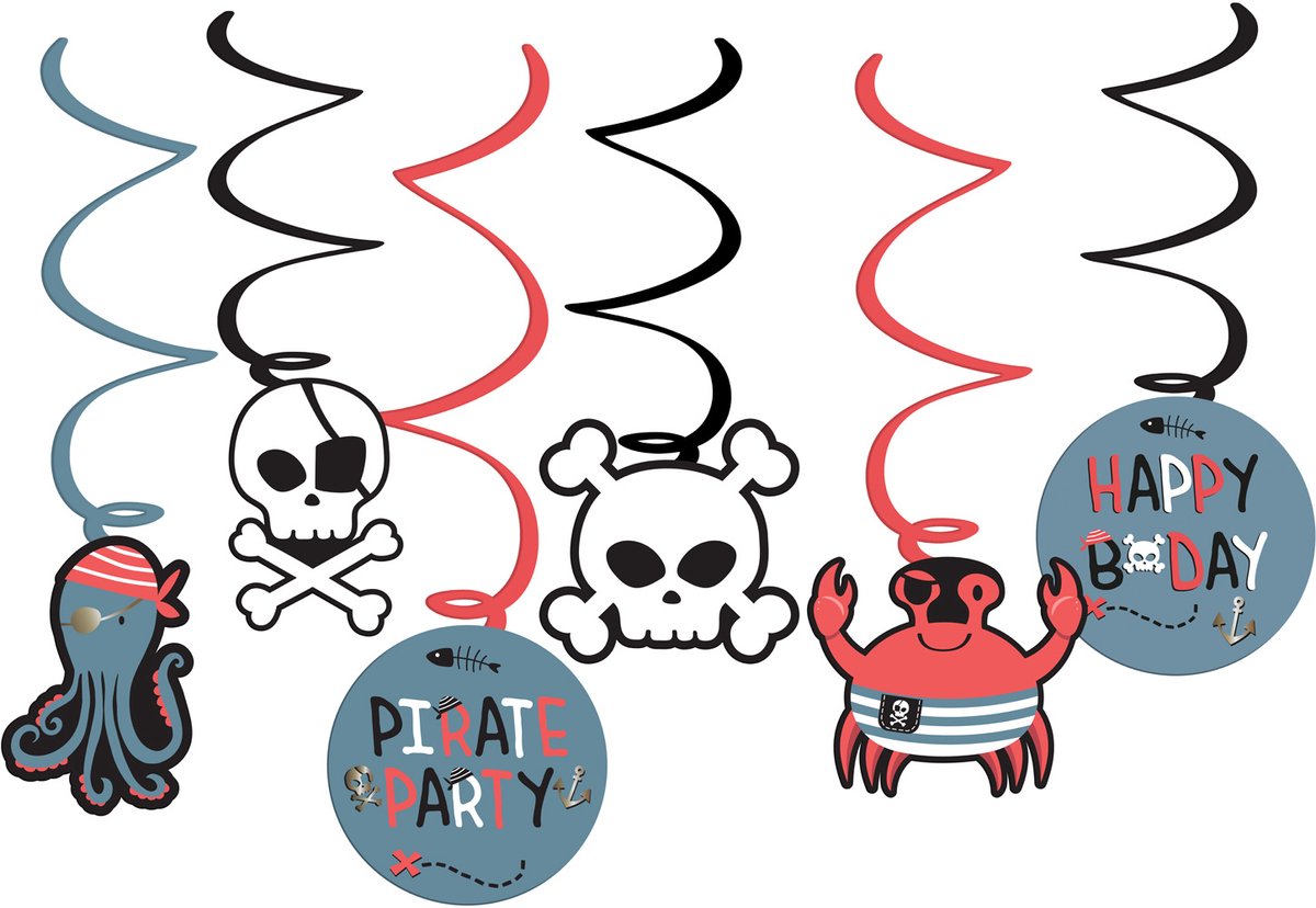 Hangdecoratie - Pirate Party - 6 stuks