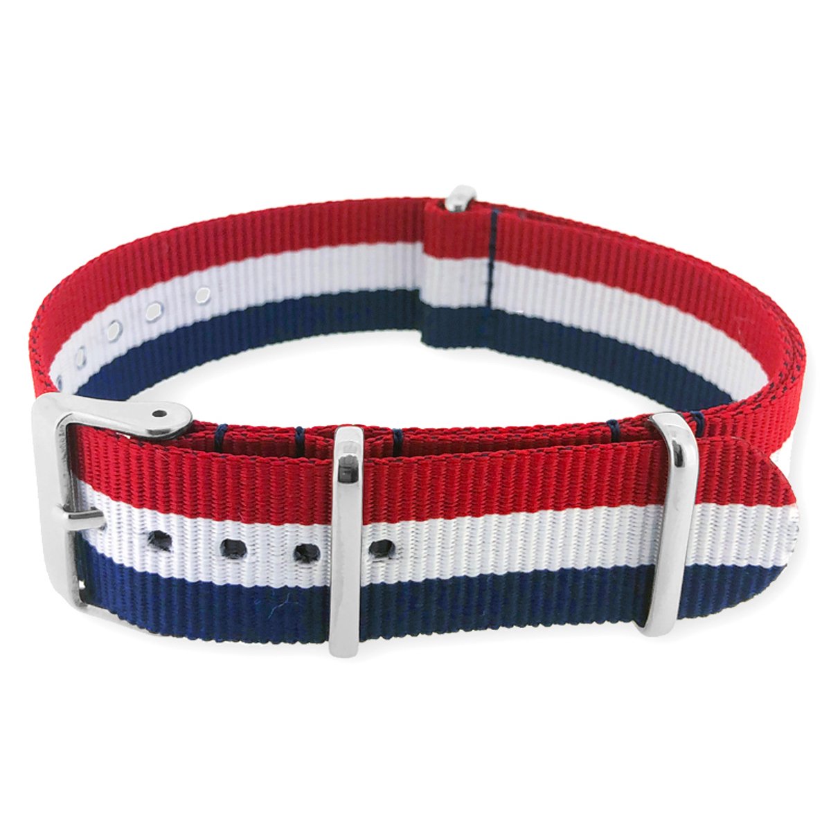 NATO Horlogeband G10 Military Nylon Strap - Original NATOS.com® - Rood Wit Blauw 20mm