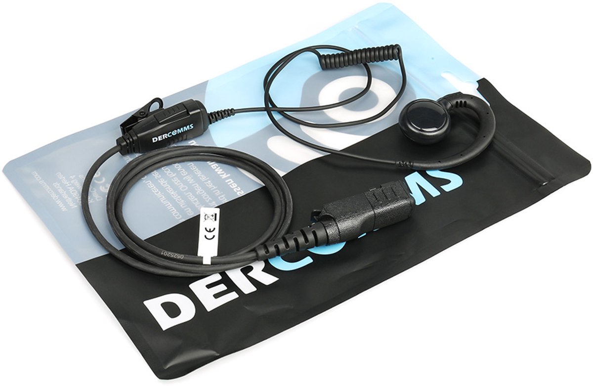 DerComms® C-ring headset voor Motorola portofoons DP2400 (E), DP2600 (E), DP3441 (E), MTP3250, XPR3300, P6620, MotoTRBO R5