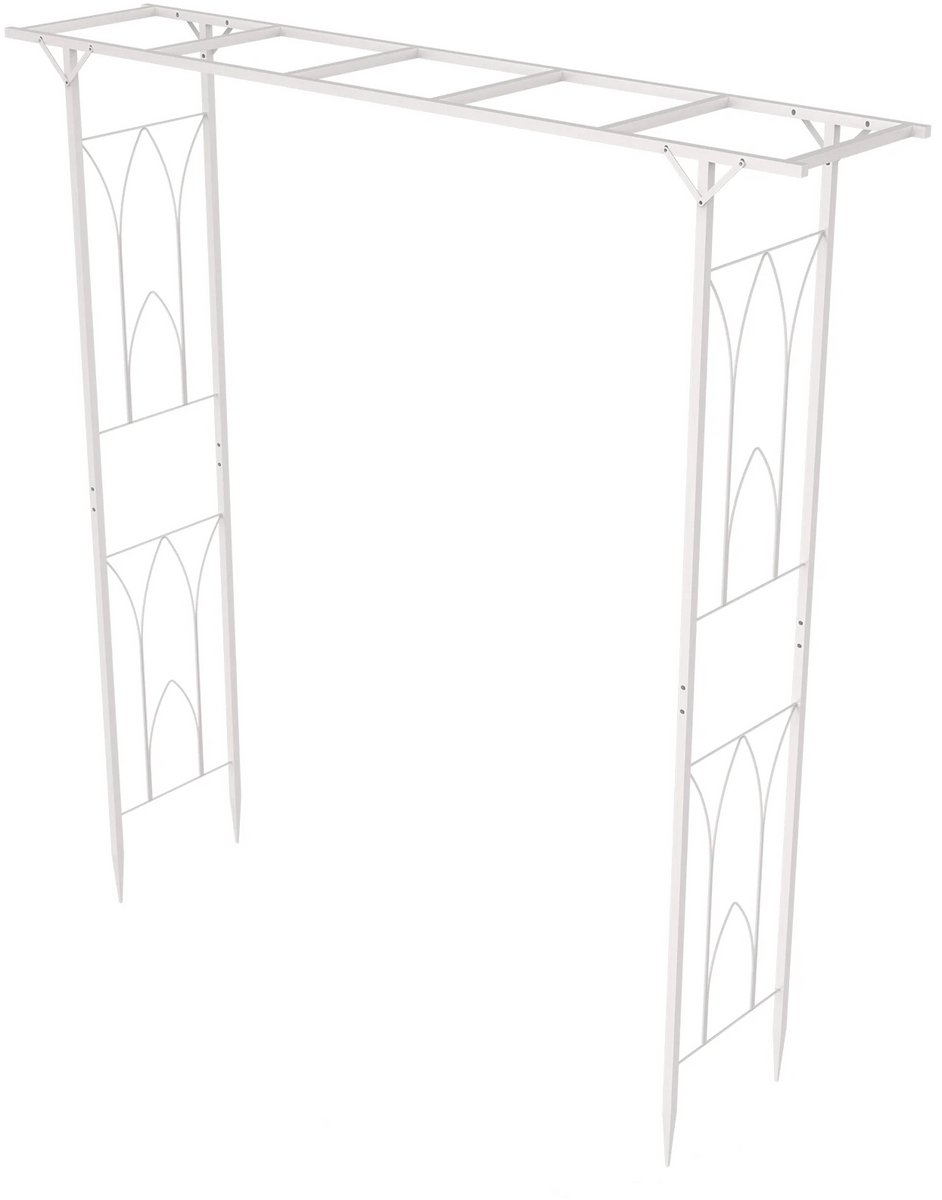 Betaalbare Goederen® pergola - wit - metalen tuinboog - pergola aluminium - pergola's - rozenboog - rozenboog metaal - tuinboog metaal