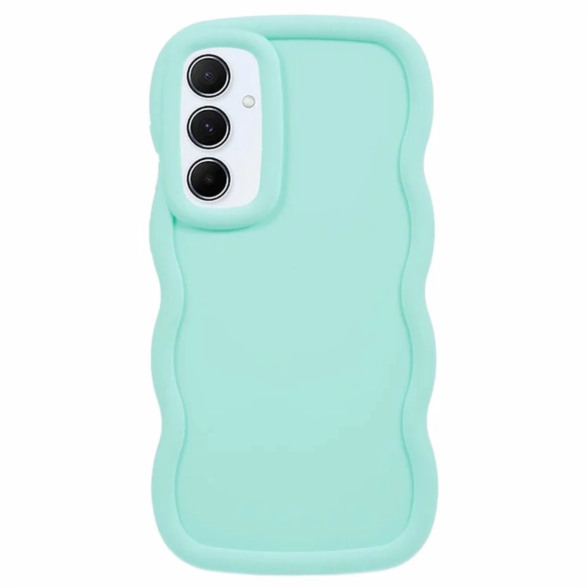 Hoesje geschikt voor Samsung Galaxy A35 - Phonesta Wavy Silicone Back Cover - Mintgroen