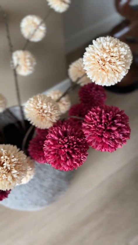 Pompom Spray Oud Roze 98 cm - Pompom Spray