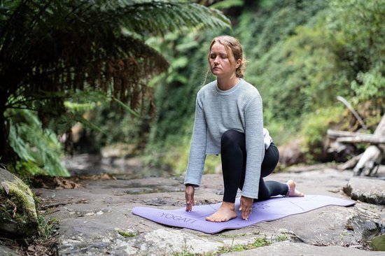 - Milieuvriendelijke yogamat met body alignment lines - TPE non-slip en extra dik - Perfecte Pilates mat voor workout oefeningen in de gym en fitness — afbeelding 5