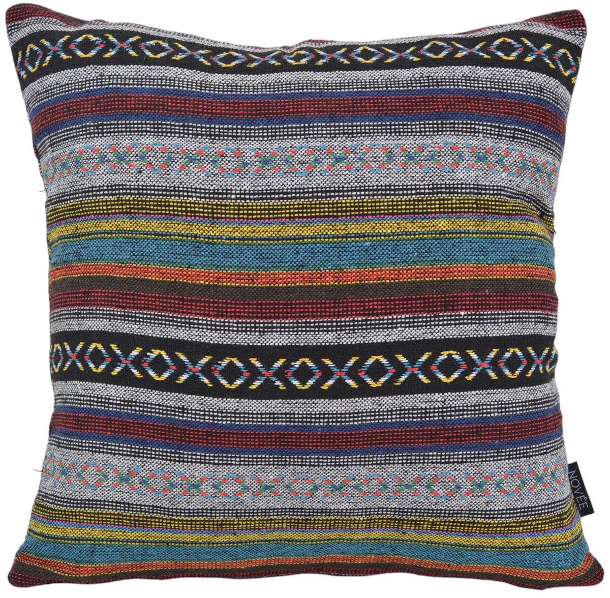 NOVÉE Mexican Alma Kussenhoes | 45 x 45 cm | Katoen/Polyester grijs/multi