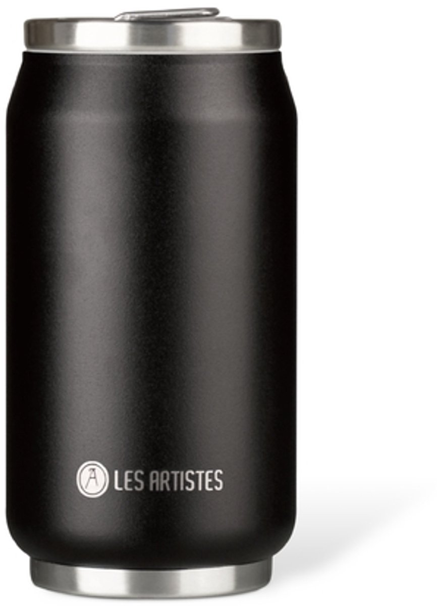 Les Artistes Paris Thermosbeker blik 280ml - met geïntegreerd rietje - Black - LP-A1872