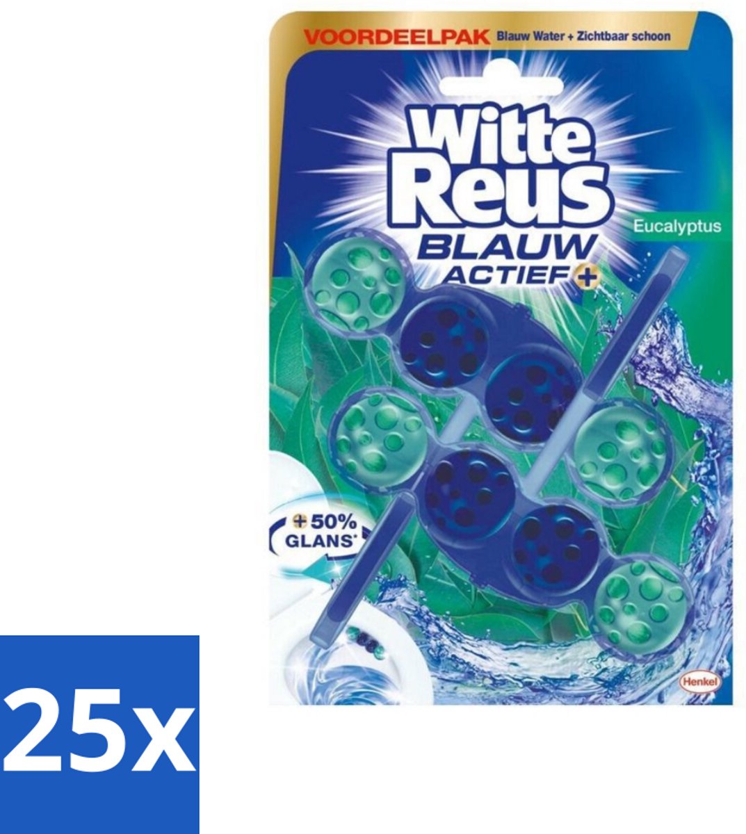 Witte Reus Toiletblok Blauw Actief Eucalyptus 2 stuks per verpakking - Bulkverpakking - 25 stuks