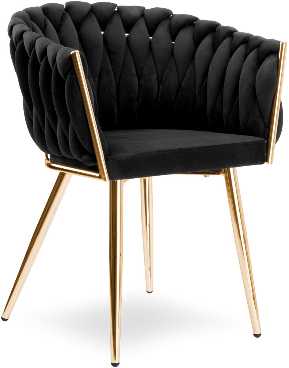 Stoel Fauteuil voor woonkamer IMPERIA fluweel zwart GLAMOUR LOFT 1 st.