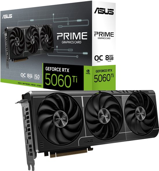 ASUS PRIME NVIDIA GeForce RTX 5060 Ti OC - 8GB - GDDR7 - PCIe 5.0 - 1x HDMI 2.1b - 3x DisplayPort 2.1a