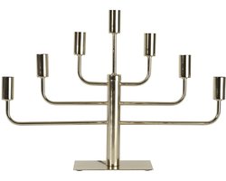 Star Trading messingkleurige kandelaar 'Pix' van metaal, 7-armig, E14, netvoeding, glanzend, H 40 cm, B 57 cm