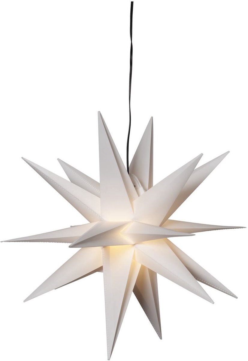 Star Trading Kleine 3D ster 'Alice', buiten, meerpuntig, wit, 2 LED's, netvoeding, timer, wit, Ø 33 cm