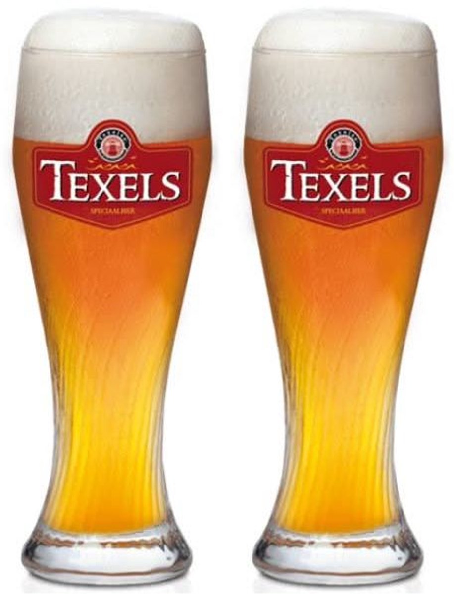 Texels Bierglazen Skuumkoppe 500 ml - Set van 2 bierglazen - Ideaal voor blondbier en speciaalbieren - Elegant ontwerp - Vaatwasserbestendig - Glas - Hoogte 230 mm - Glaswerk - Bierglazen