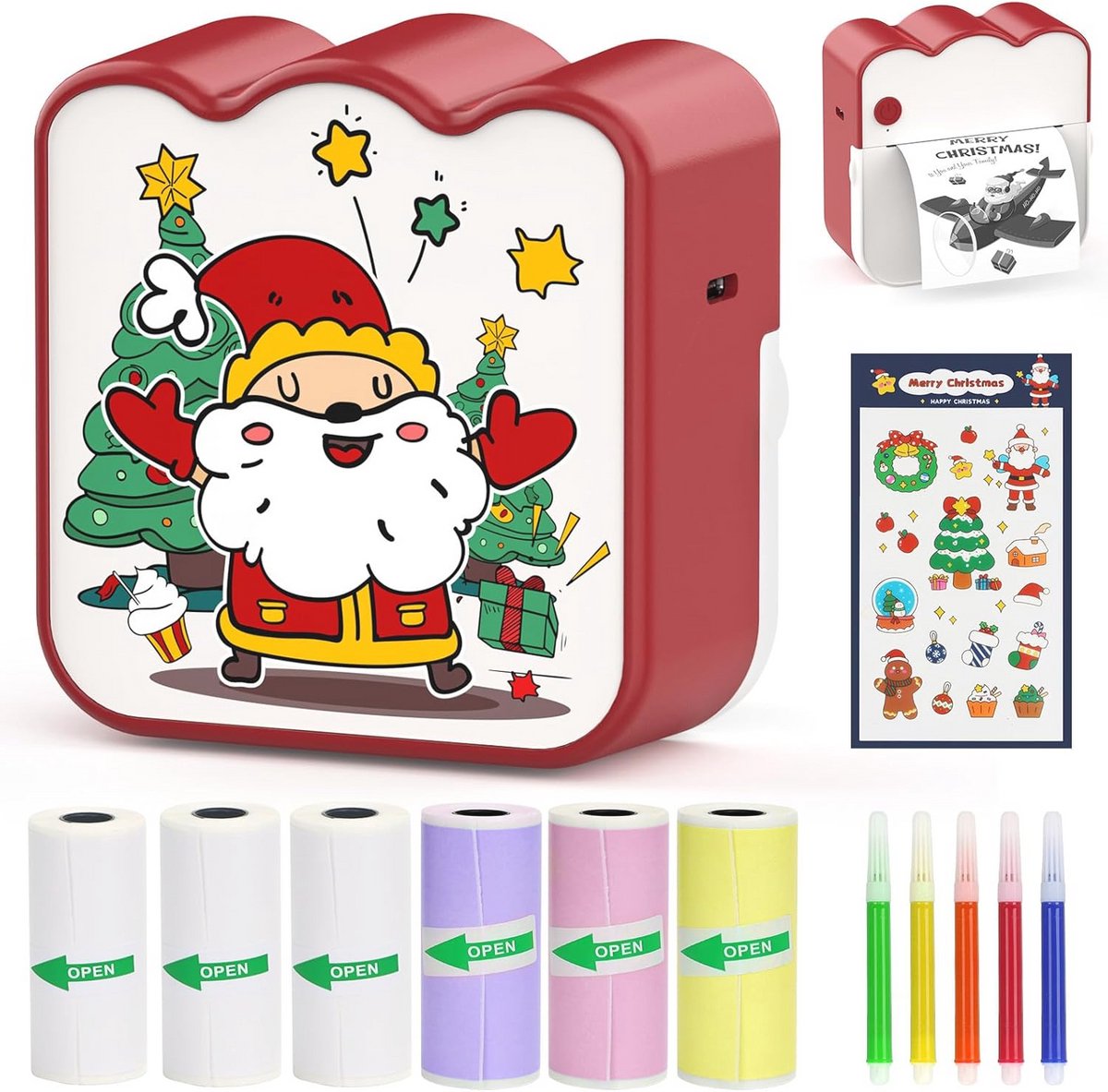 Draagbare Mini-Printer - Thermische Bluetooth Fotoprinter met 10 Rollen Papier voor Notities en Dagboeken