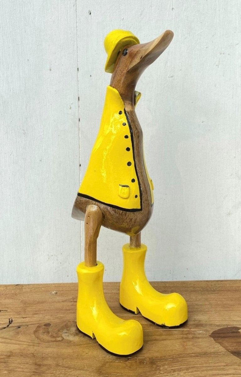 Houten eend Carl M regenjas geel