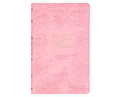 Omslag van KJV Holy Bible, Gift Edition King James Version, Faux Leather Flexible Cover, Light Pink Floral