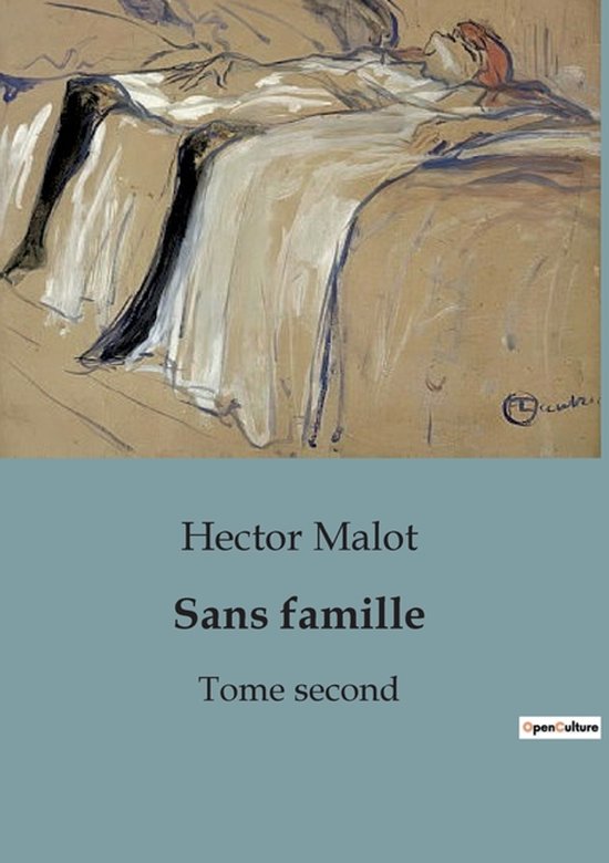 Boekcover 'Sans famille', deel twee, met een schilderij van een persoon liggend op een bed.