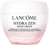 Lancôme Hydra Zen pot met crème, met roze en witte kleurverloop. Tekst: LANCÔME HYDRA ZEN NIGHT CREAM.