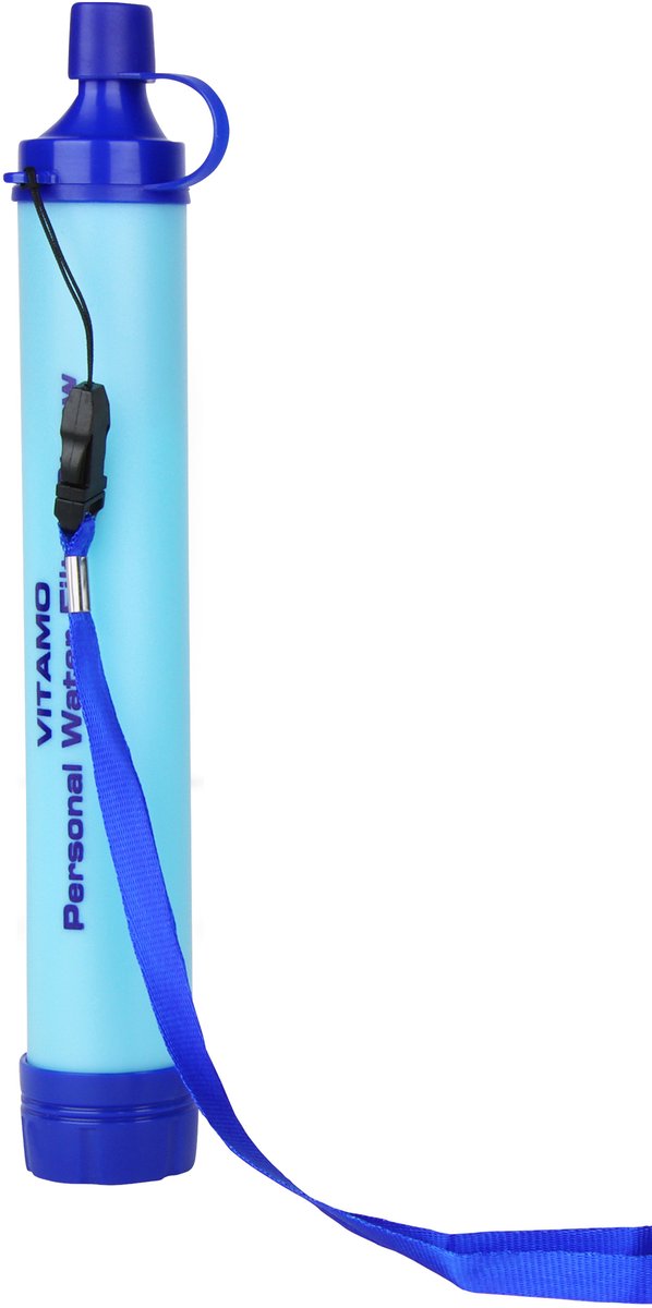 VITAMO™ Original Personal Water Filter Straw - Complete set - Waterfilter Survival & Outdoor - Noodpakket voor Thuis - Waterzuiveringsapparaat - Filtert 1500L - Tot wel 450ml/ minuut - Waterzuivering - BPA-vrij - Overlevingspakket