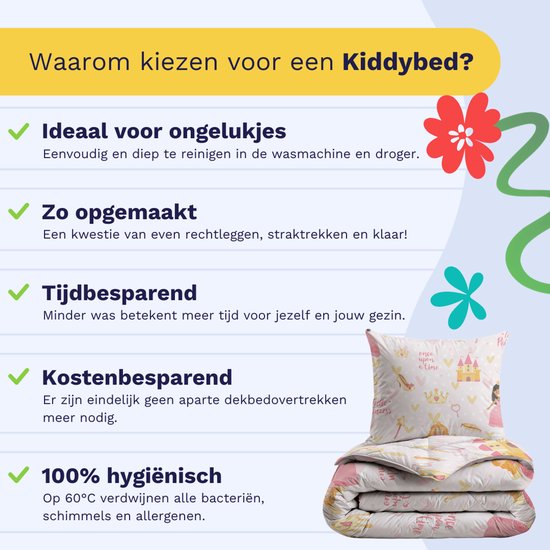 Zelesta® Kiddybed Colorful Animals 140x200 - Housse de couette enfant - Couchage d'essai 30 jours - Couette enfant sans housse lavable - Couette enfant imprimée - Couette hiver toute l'année & Couette été