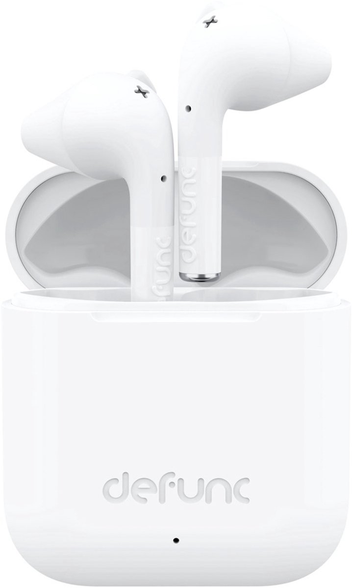 Defunc True Go Slim oordopjes draadloos In-ear Bluetooth oortjes earbuds WIT Sport draadloze oplaadcase