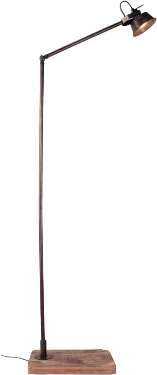 Various Max Vloerlamp - GU10 - 1 lichts - Hoogte 180 cm - Metalen frame en houten voet