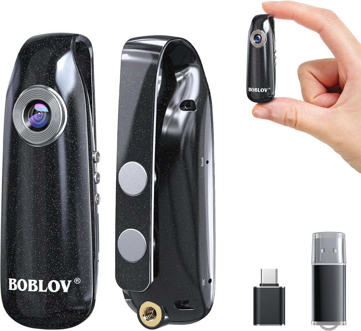 Kleine Draagbare Bodycamera 1080P Full HD met Achterclip voor Fietsen en Buitensporten
