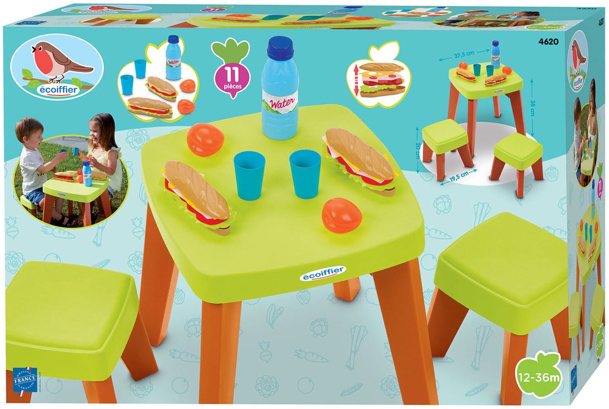 Ecoiffier Picknicktafel Speelset - 10dlg.