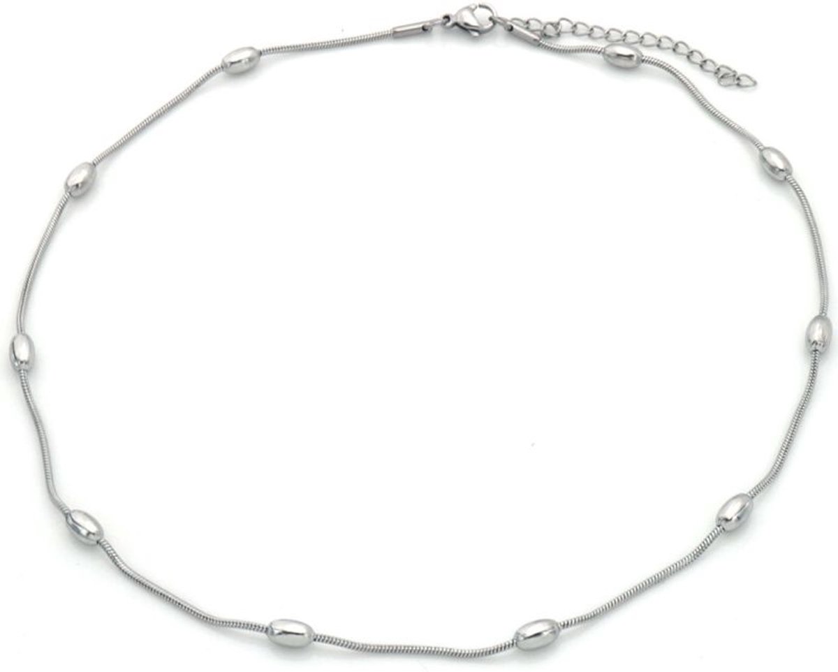RVS ketting - Ketting - Zee - Zon - Zilverkleurig - Stainless Steel - Design - Nikkel Free - Ketting dames - Waterproof