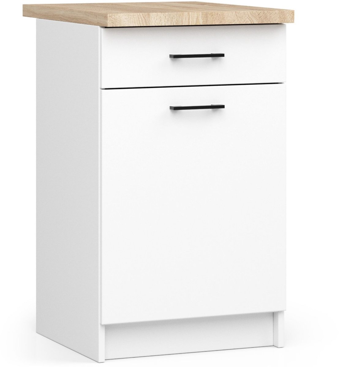 Akord Keukenkast modulaire OLIWIA S50 met Verkblad / Onderkast met 1 Deur en 1 Lade / AKORD Furniture Factory / Wit / 50 x 85 x 46 cm