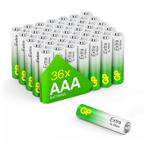 GP Extra Alkaline Batterijen AAA Micro LR03 Batterij 1.5V - 36 stuks AAA Batterijen - Nieuwe G-TECH Technologie