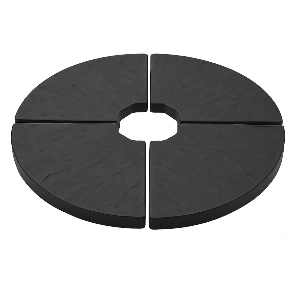 HIXA Parasoltegels - Beton Gevuld - voor Kruisvoet - Zweefparasol - Parasolvoet - Rond - Zwart - 4 Stuks