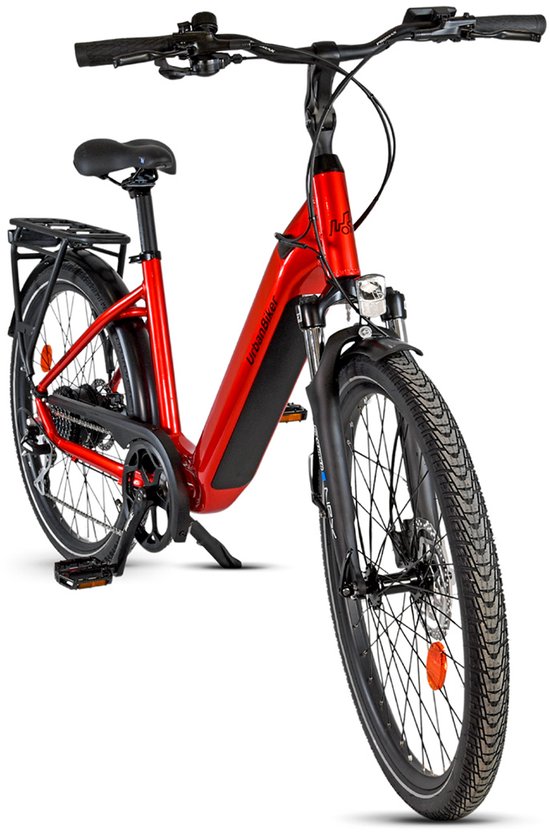 UB100 | Veelzijdige stads-e-bike | Actieradius tot 140 km | Rood | 28"