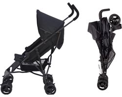 Bebies First Buggy Plooibuggy – Lichtgewicht en Makkelijk Inklapbaar Wandelwagen met Meerdere Verstelbare Standen Rugleuning (Vanaf 6 Maanden Tot 22 kg) Met grote Boodschappenmand - Zwart