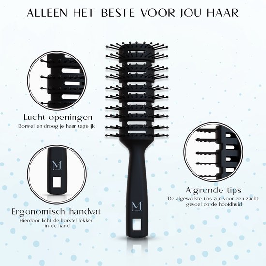 Moonie’s Anti-Klit Haarborstel - Klein - Zwart