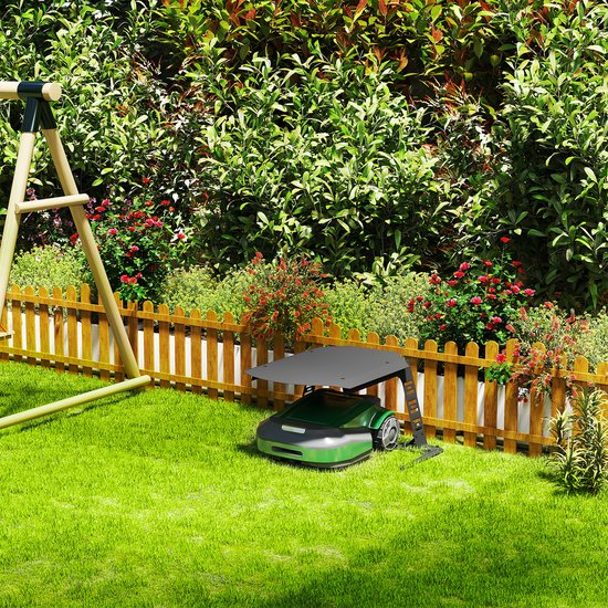 Robotmaaiergarage, metaal, zwart Weerbestendige garage met UV-bescherming voor robotmaaier en laadstation. Roestvrij, afmetingen 77 × 94 × 36 cm. Geschikt als carport of overkapping van Merkloos	 — afbeelding 4
