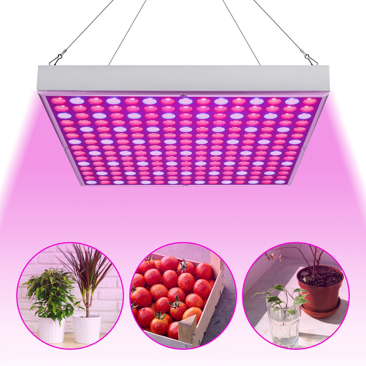 LED groeilamp - kweeklamp - groei & bloei - grow light - groeilamp full spectrum - 15 W - 305 x 305 cm - 225 LEDs
