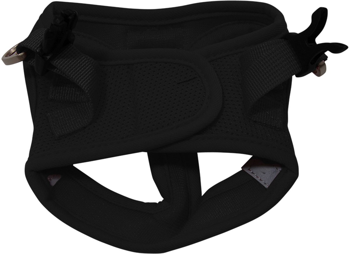 Jack & Vanilla Expedition mesh harnas - hondentuigje zwart - XS nek 26-28 cm borst 30-32 cm zéér kleine hondjes