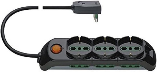 JSVER USB-stekkerdoos met 5 stopcontacten, individuele schakelaar, stekkerdoos met 4 USB-poorten, oplader (2 USB A 2 USB C) meervoudige stekkerdoos voor thuis, kantoor of keuken, 2 m, wit
