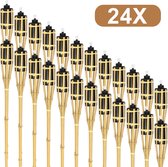 Fakkels - tuinfakkels bamboe - set van 24 stuks - fakkel 90 cm - terrasfakkels met lont