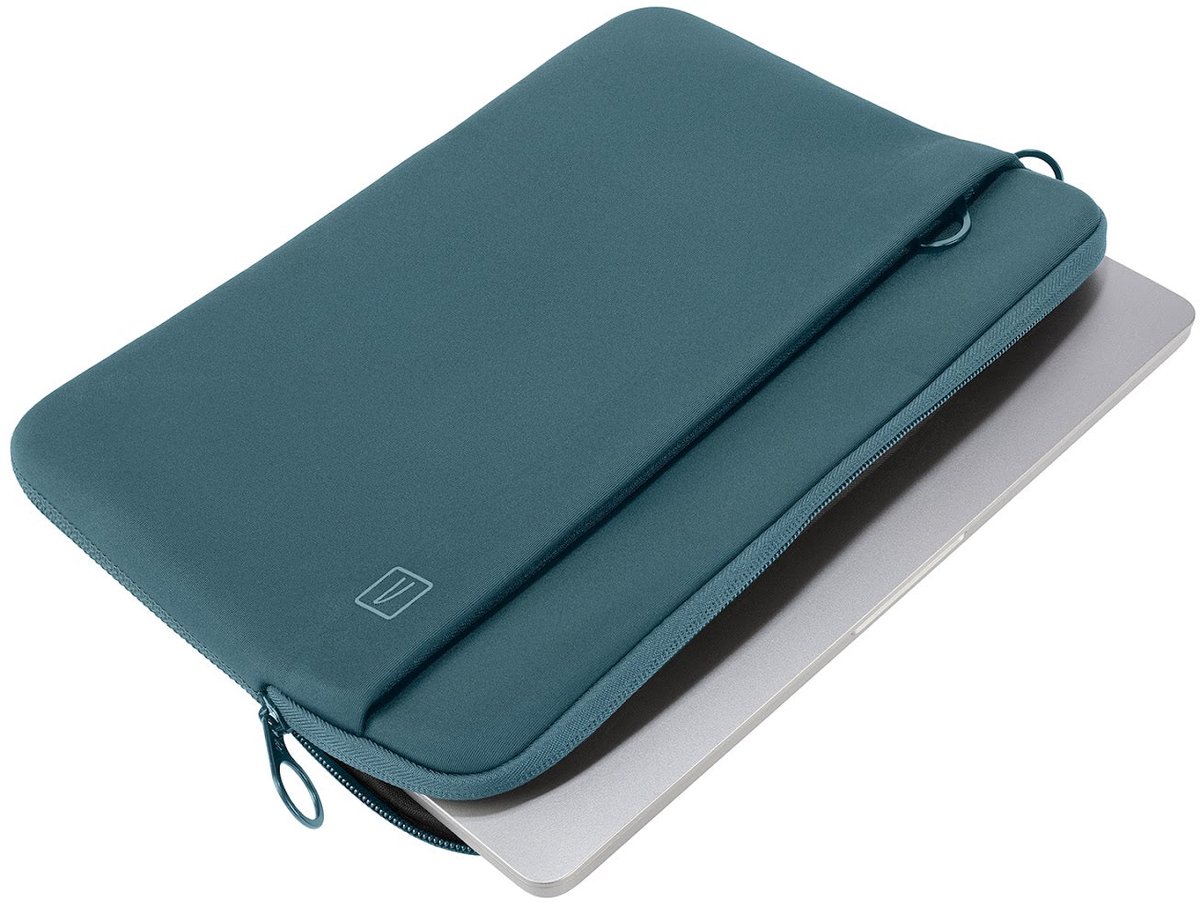 Tucano Top Sleeve MacBook Pro/Air/Neo 13 - 4mm Dik Neopreen Constructie - Voorvak voor Accessoires - Anti - Slip Systeem - Blauw — afbeelding 4